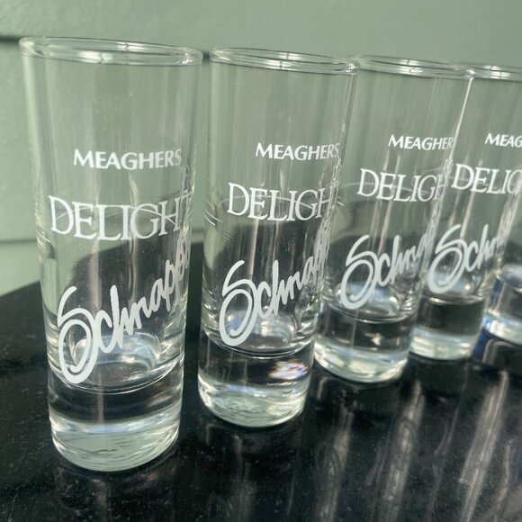 Meaghers Delight 4" Schnapps Shot Glass Lot of 5 - Picture 2 of 4